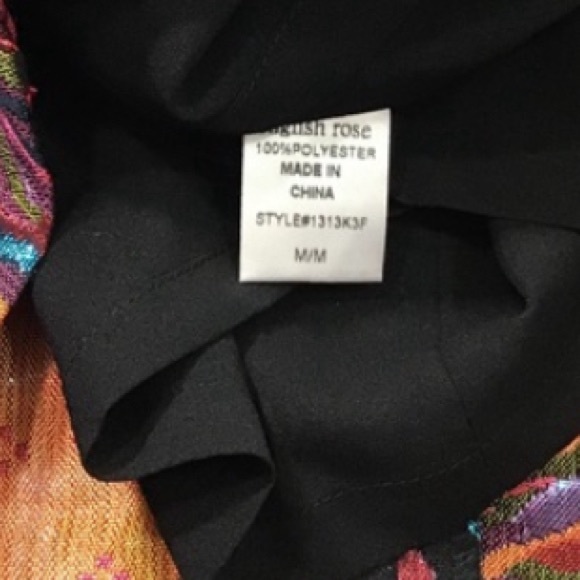 English Rose Metallic Floral Knit Mini Skirt NEW - Size Medium - Picture 8 of 9